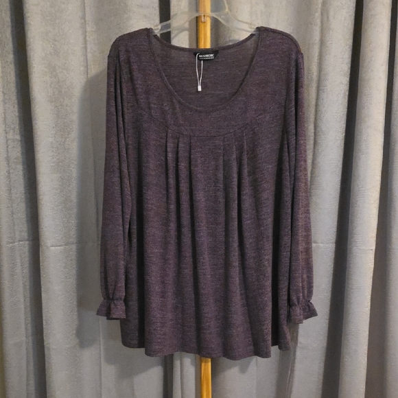 Heathered Purple Long Sleeve Top - Picture 1 of 3